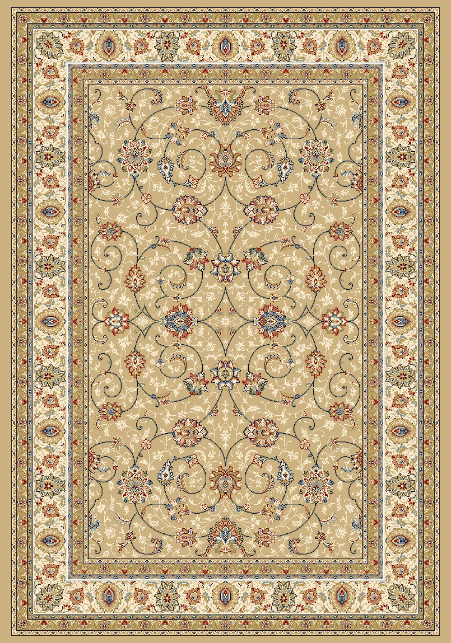 ANCIENT GARDEN 57120 LIGHT GOLD/IVORY