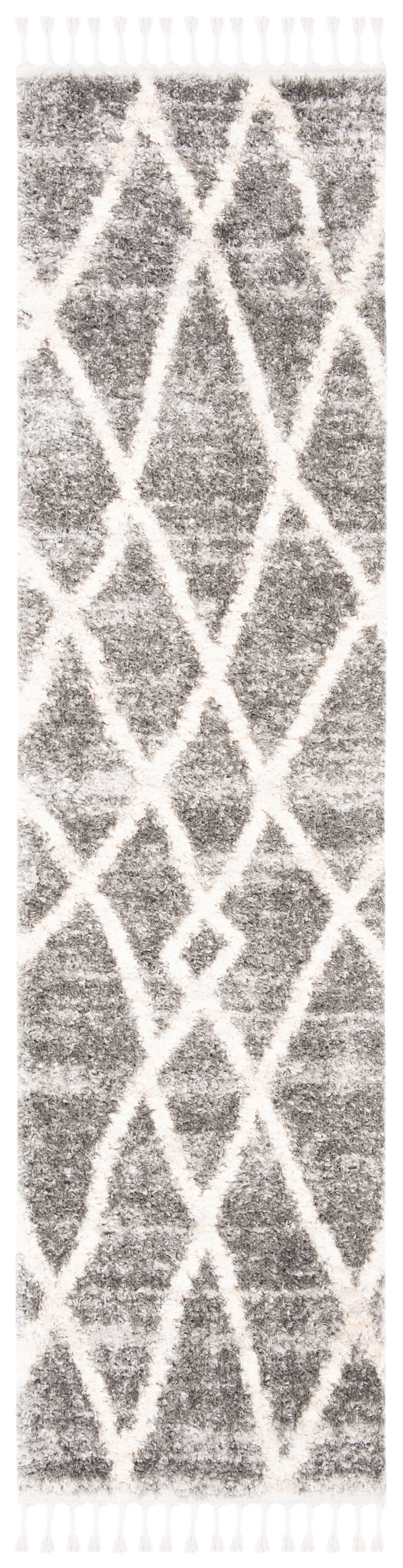 Berber Fringe Shag BFG628F Grey / Cream