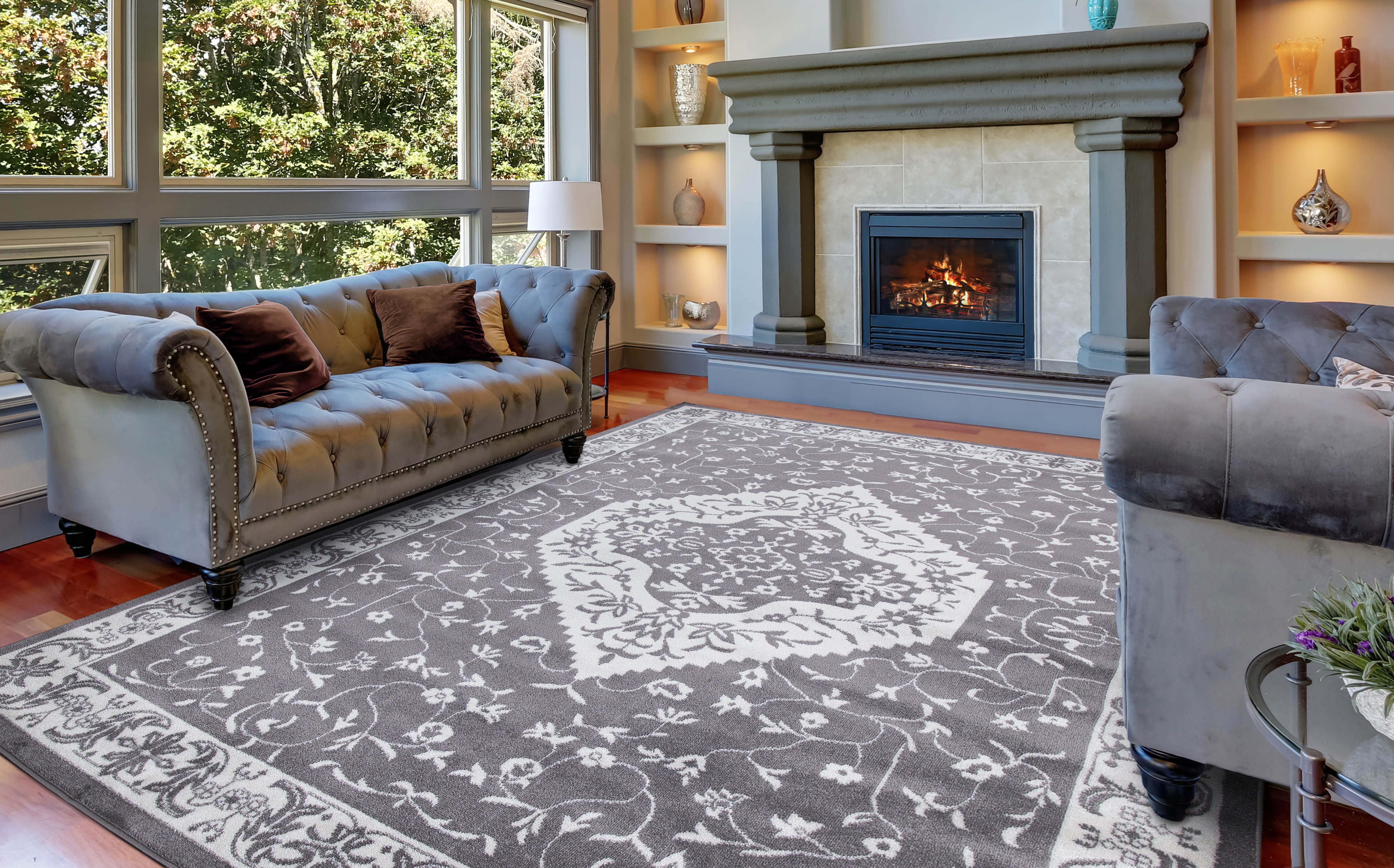 Jefferson Pearl Heriz Gray